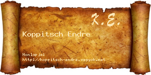 Koppitsch Endre névjegykártya